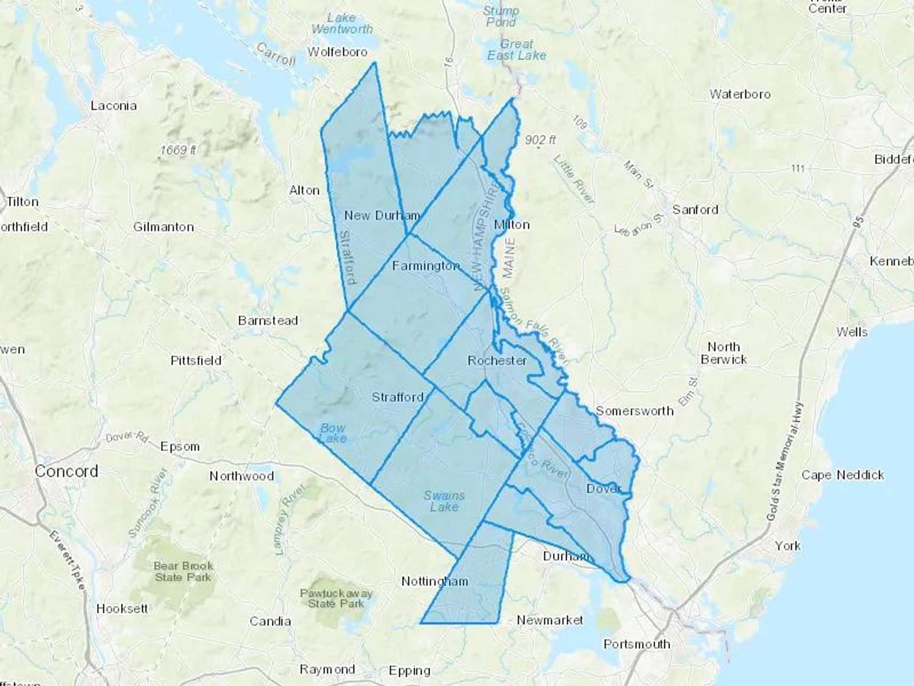 Cardinal & Glidden Cash Heating Oil Delivery Map Map With The Cardinal & Glidden Heating Oil Delivery Area Shaded In Blue