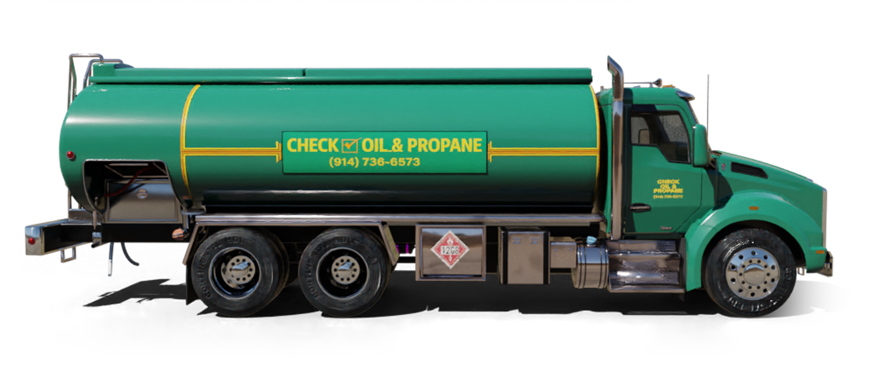 Precision Heating Heating Oil Truck Precision Heating residential home heating oil truck on Wantagh Ave in Levittown, Long Island, New York delivering fuel oil.