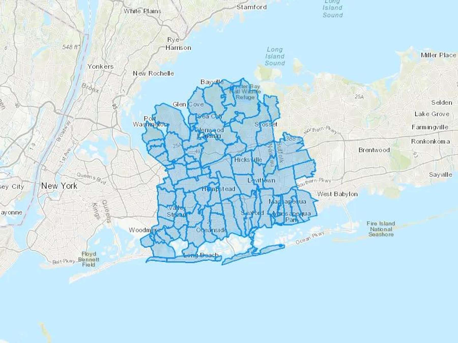 Jennings & Jennings Fuel Oil Co Inc Cash Heating Oil Delivery Map Map With The Jennings & Jennings Fuel Oil Co Inc Heating Oil Delivery Area Shaded In Blue
