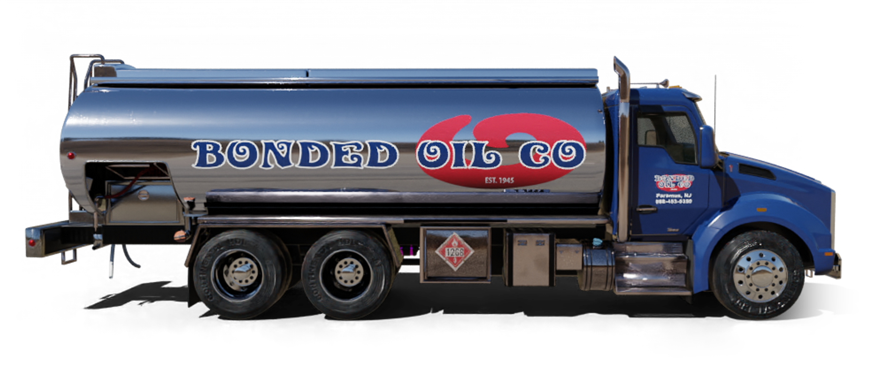 East Coast Fuel Heating Oil Truck East Coast Fuel residential home heating oil truck at the golf club with a golfer walking across the street using a robot golf bag in Bethpage, Long Island, New York delivering fuel oil.