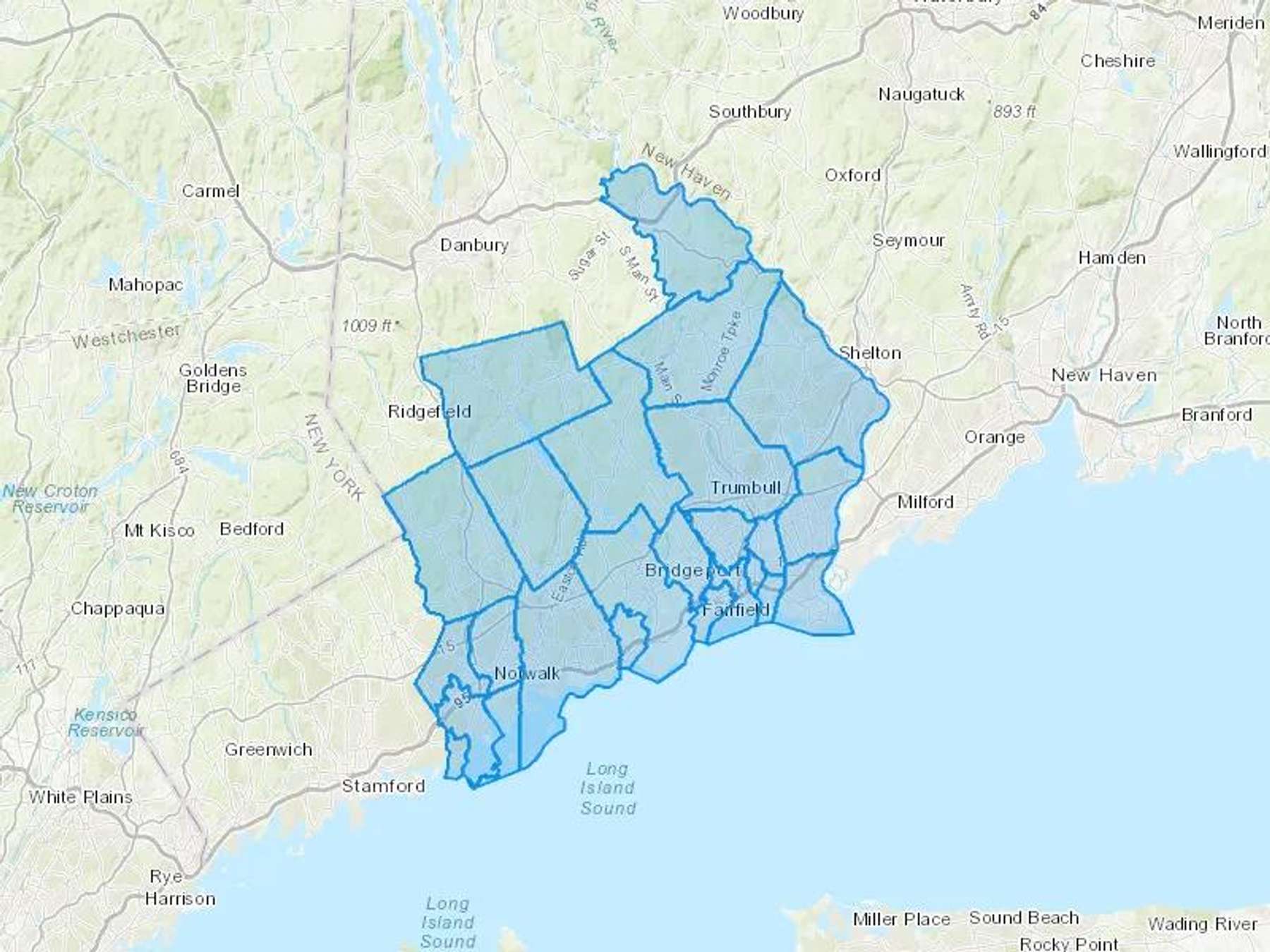 Family Oil Cash Heating Oil Delivery Map Map With The Family Oil Heating Oil Delivery Area Shaded In Blue