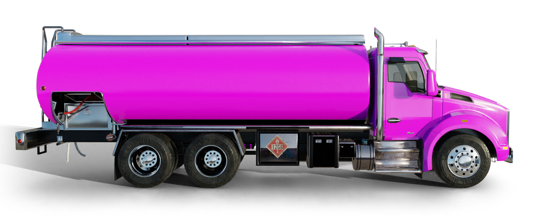 Peconic Energy Heating Oil Truck Peconic Energy residential home heating oil truck on an empty road with trees and a construction site in Holbrook, Long Island, New York delivering fuel oil.