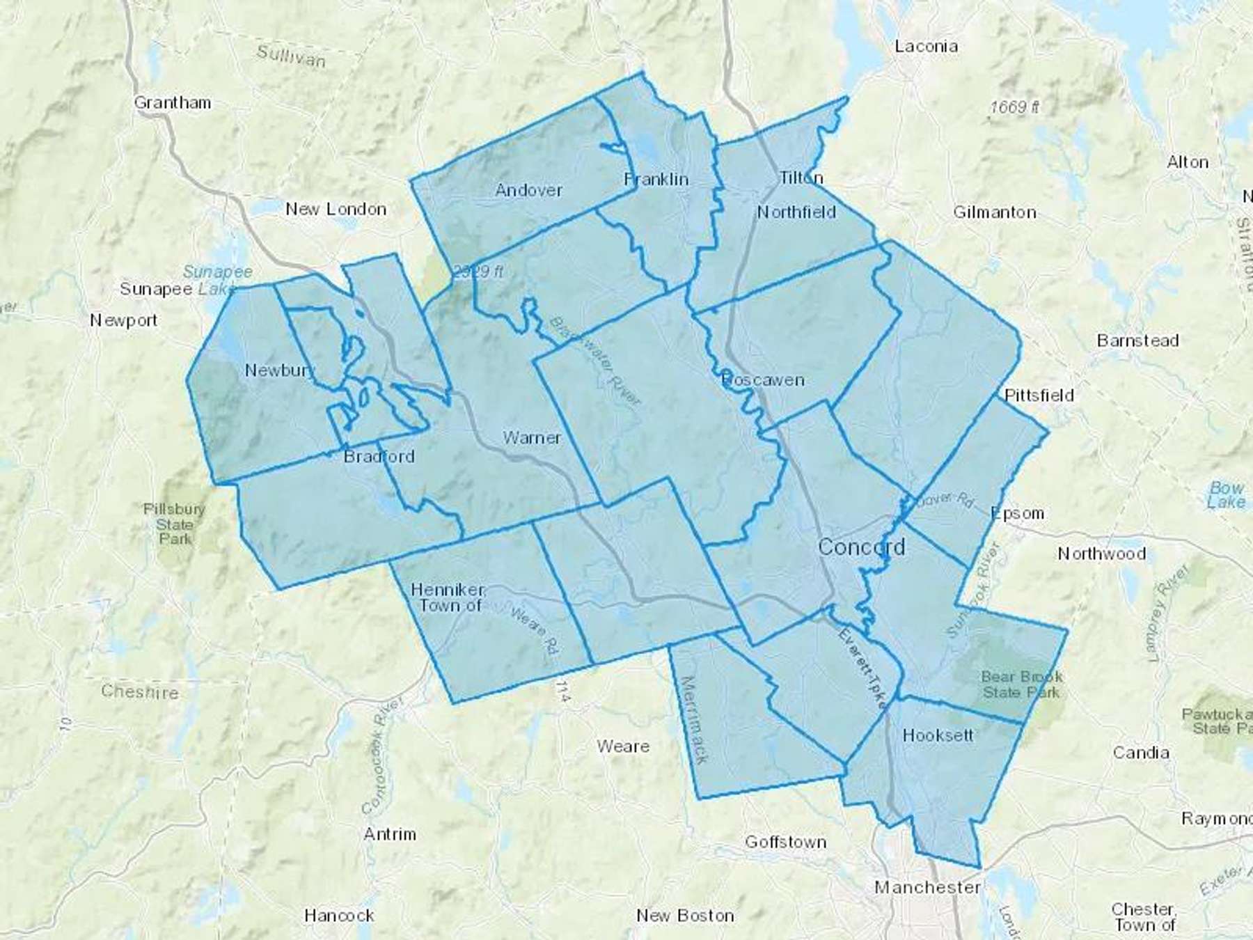 Clough Inc H R Cash Heating Oil Delivery Map Map With The Clough Inc H R Heating Oil Delivery Area Shaded In Blue