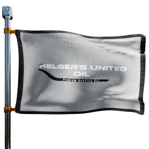 Helger's United Oil Co Heating Oil Prices Flag Photo of Helger's United Oil Co flag denoting best heating oil prices the company offers