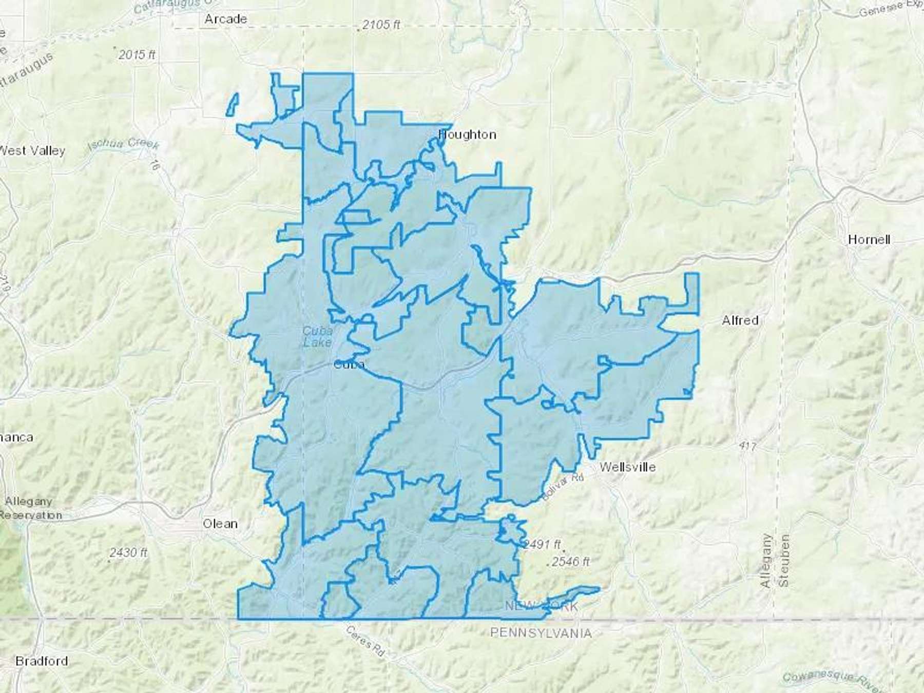Rinker Oil Corporation Cash Heating Oil Delivery Map Map With The Rinker Oil Corporation Heating Oil Delivery Area Shaded In Blue