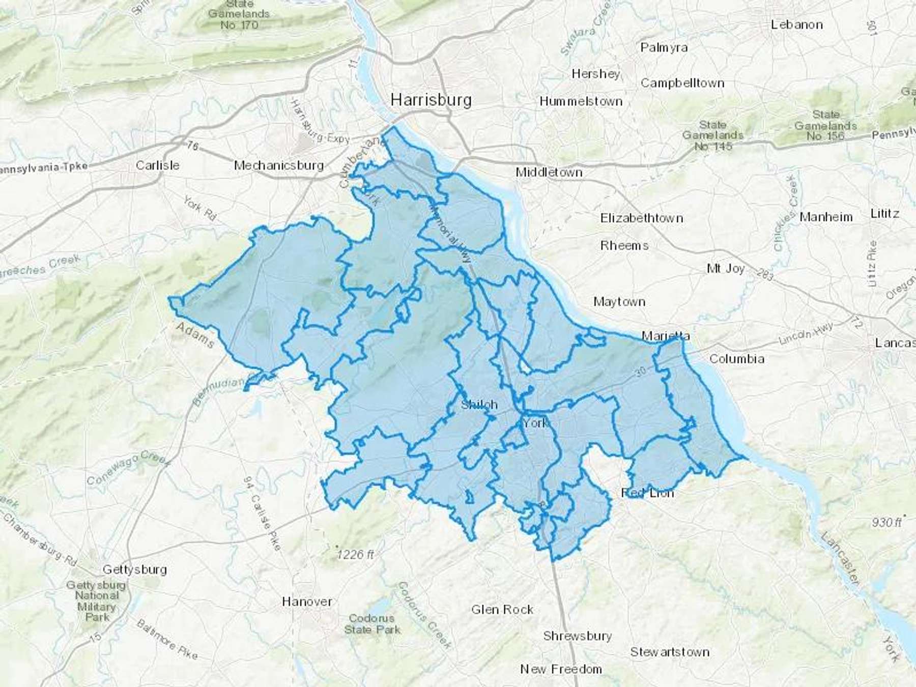 Dolan Oil Service Cash Heating Oil Delivery Map Map With The Dolan Oil Service Heating Oil Delivery Area Shaded In Blue
