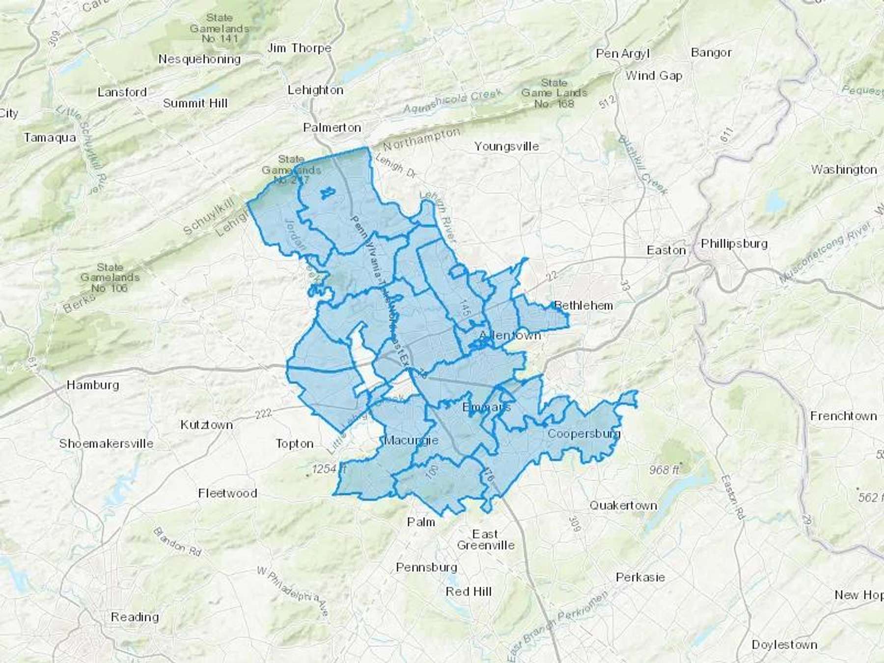 Fritch Inc Cash Heating Oil Delivery Map Map With The Fritch Inc Heating Oil Delivery Area Shaded In Blue