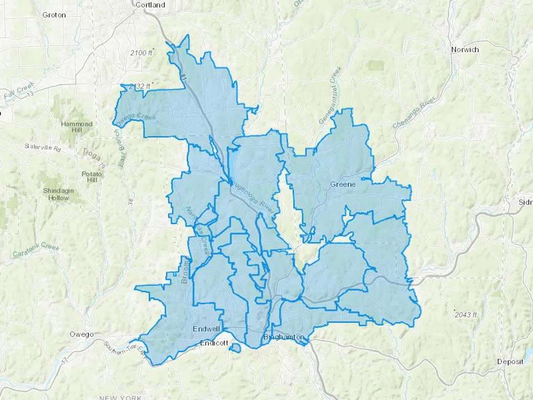 G W Knapp & Son Inc Cash Heating Oil Delivery Map Map With The G W Knapp & Son Inc Heating Oil Delivery Area Shaded In Blue