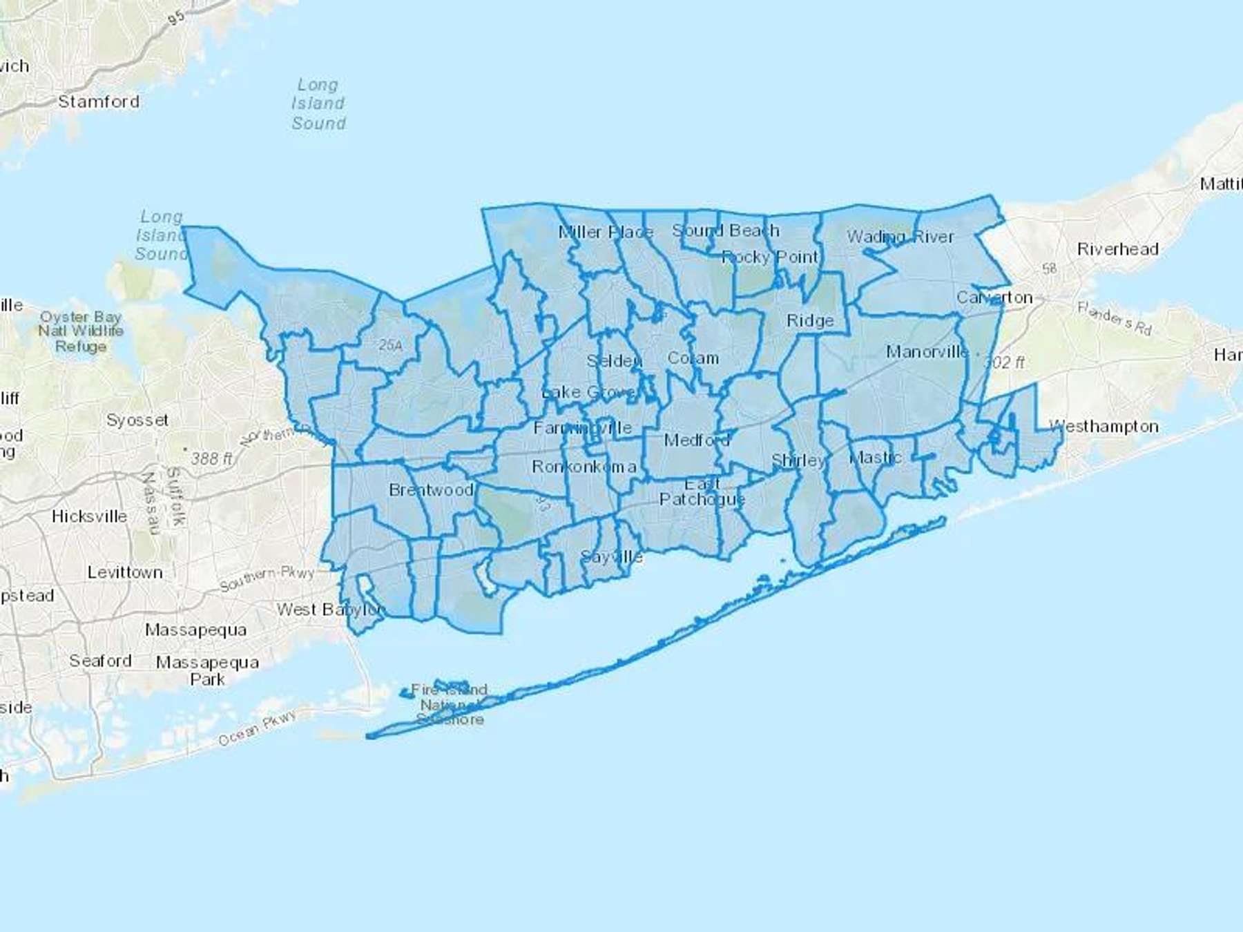 Industrial Fuel LLC Cash Heating Oil Delivery Map Map With The Industrial Fuel LLC Heating Oil Delivery Area Shaded In Blue
