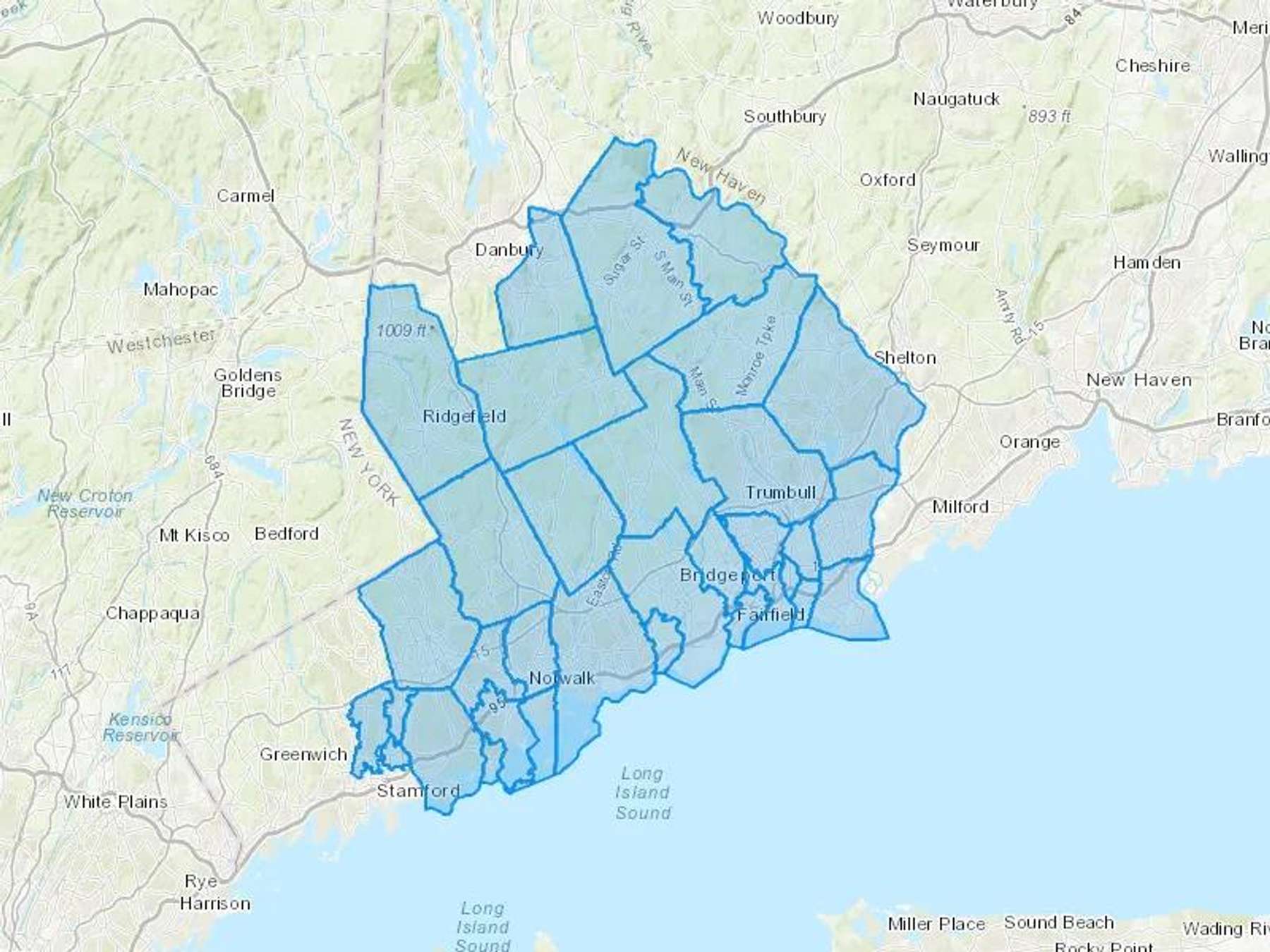 Santa Energy Inc Cash Heating Oil Delivery Map Map With The Santa Energy Inc Heating Oil Delivery Area Shaded In Blue