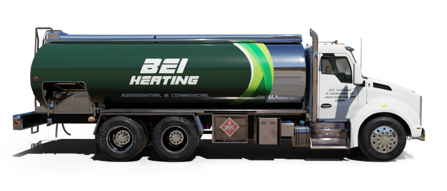 Precision Heating Heating Oil Truck Precision Heating residential home heating oil truck on Wantagh Ave in Levittown, Long Island, New York delivering fuel oil.