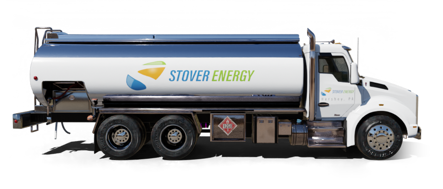 Z&S Fuel & Service Heating Oil Truck  Z&S Fuel & Service residential home heating oil truck parked in front of a gray house in Huntington, Long Island, New York delivering fuel oil.