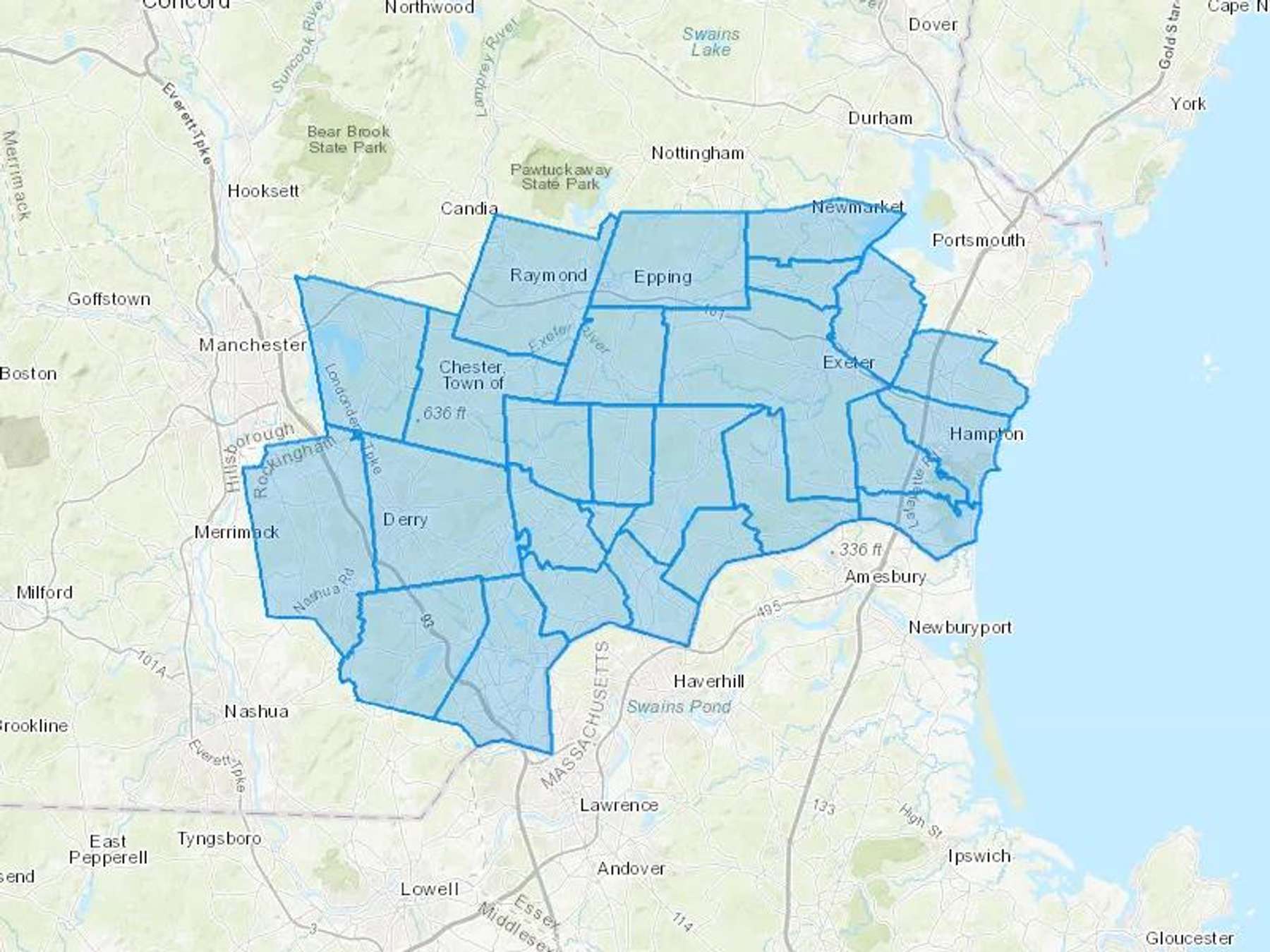 Neighbor's Oil Cash Heating Oil Delivery Map Map With The Neighbor's Oil Heating Oil Delivery Area Shaded In Blue