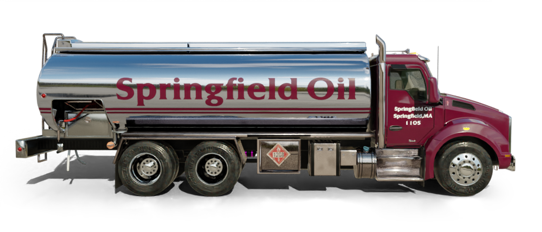 Ben Oil Heating Oil Truck Ben Oil residential home heating oil truck in a recreational area with bike racks and snow plows in Lindenhurst, Long Island, New York delivering fuel oil.