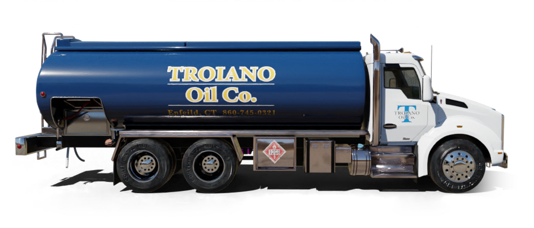 Slomin's Inc Heating Oil Truck Slomin's Inc residential home heating oil truck downtown in Baldwin, Long Island, New York delivering fuel oil.