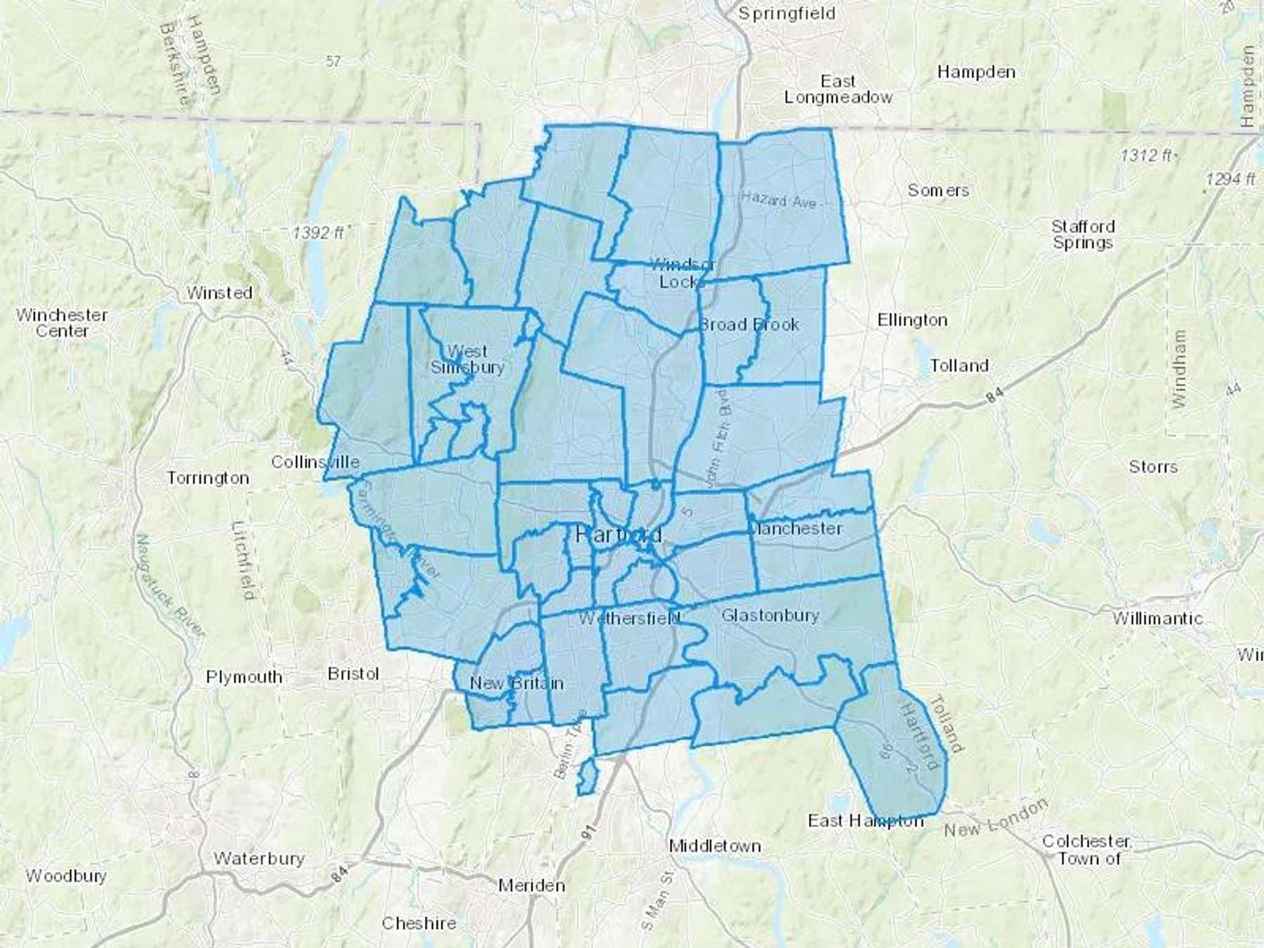 Mitchell Fuel Co Inc Cash Heating Oil Delivery Map Map With The Mitchell Fuel Co Inc Heating Oil Delivery Area Shaded In Blue