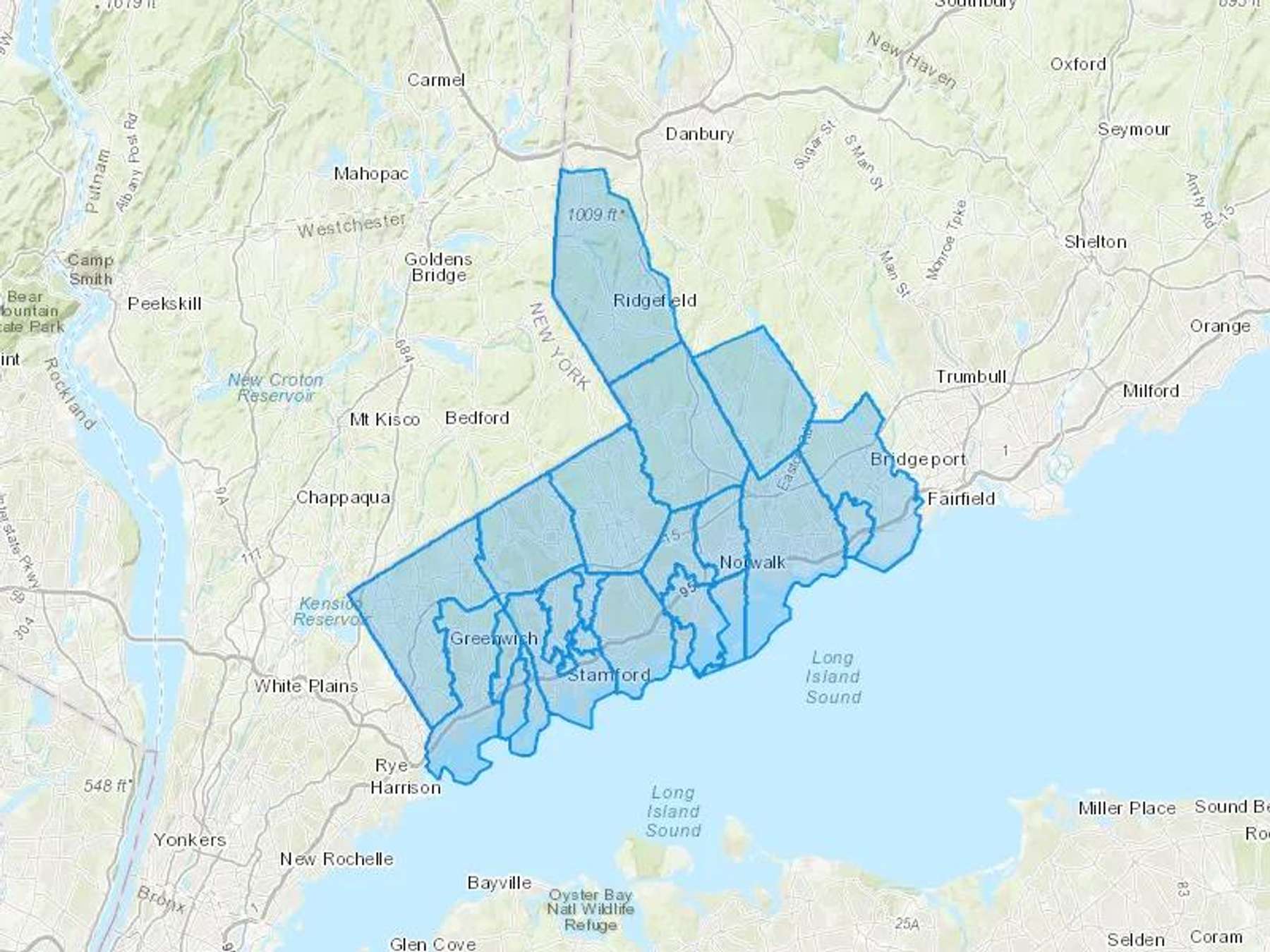 Air Solutions Propane LLC Cash Heating Oil Delivery Map Map With The Air Solutions Propane LLC Heating Oil Delivery Area Shaded In Blue