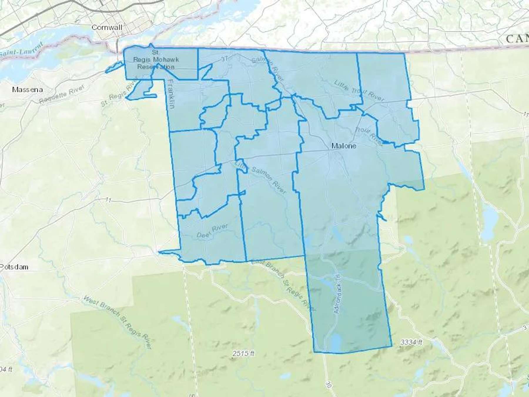 Mj Leroux Oil Corp Cash Heating Oil Delivery Map Map With The Mj Leroux Oil Corp Heating Oil Delivery Area Shaded In Blue