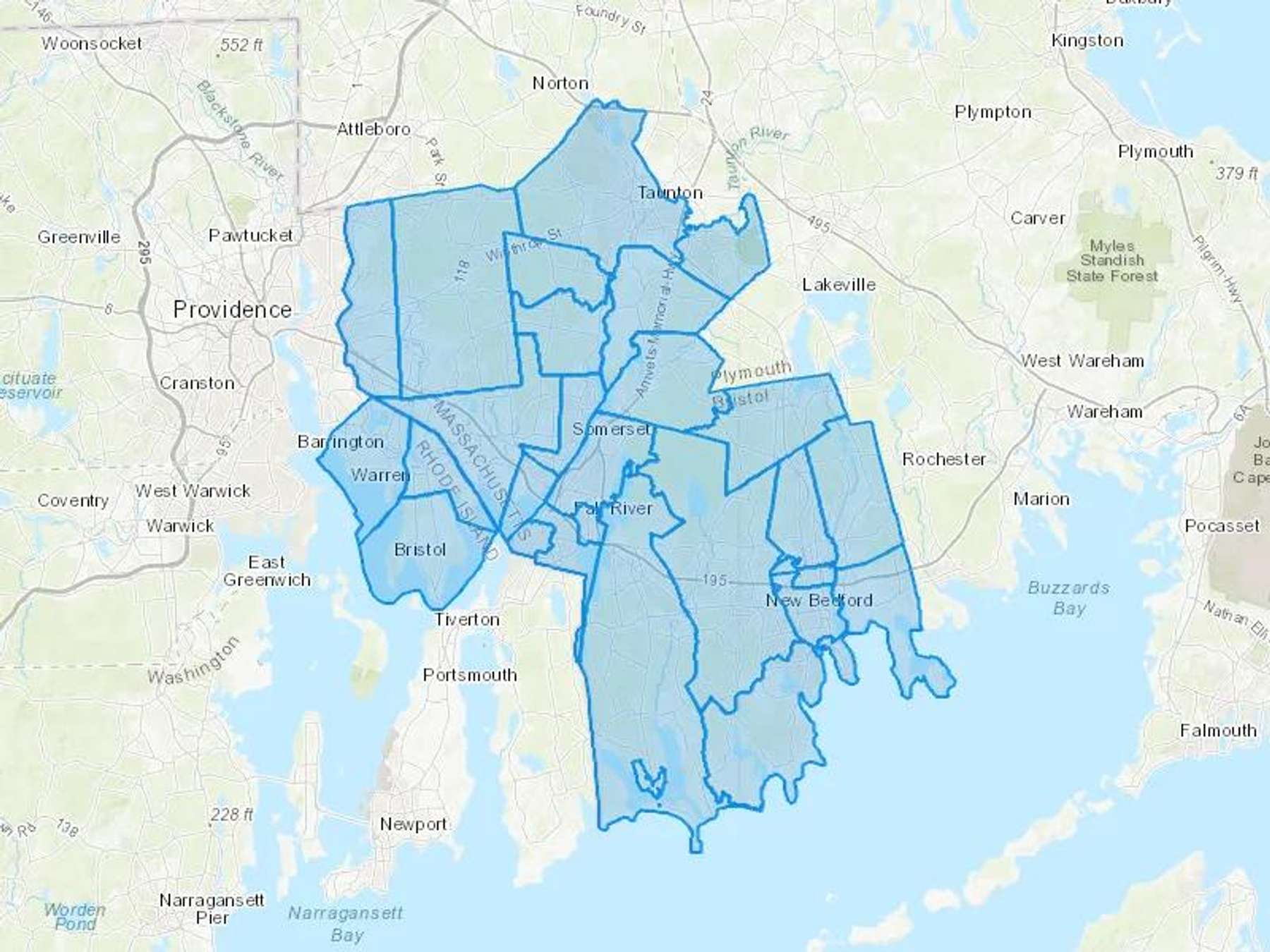 TriStar Heating Inc Cash Heating Oil Delivery Map Map With The TriStar Heating Inc Heating Oil Delivery Area Shaded In Blue