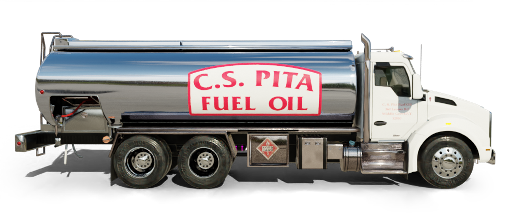 Rising Tide Fuel Heating Oil Truck Rising Tide Fuel residential home heating oil truck at the Long Island RR terminal in Amityville, Long Island, New York delivering fuel oil.