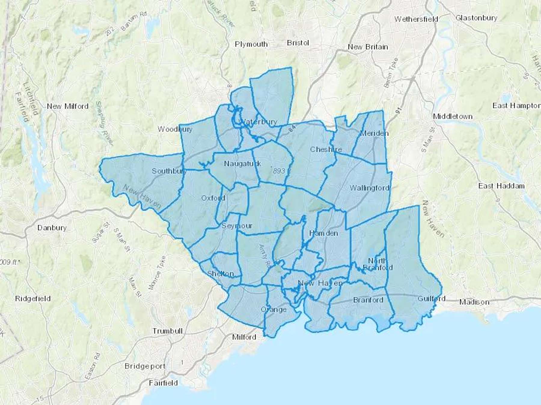 Mckinley Oil Cash Heating Oil Delivery Map Map With The Mckinley Oil Heating Oil Delivery Area Shaded In Blue