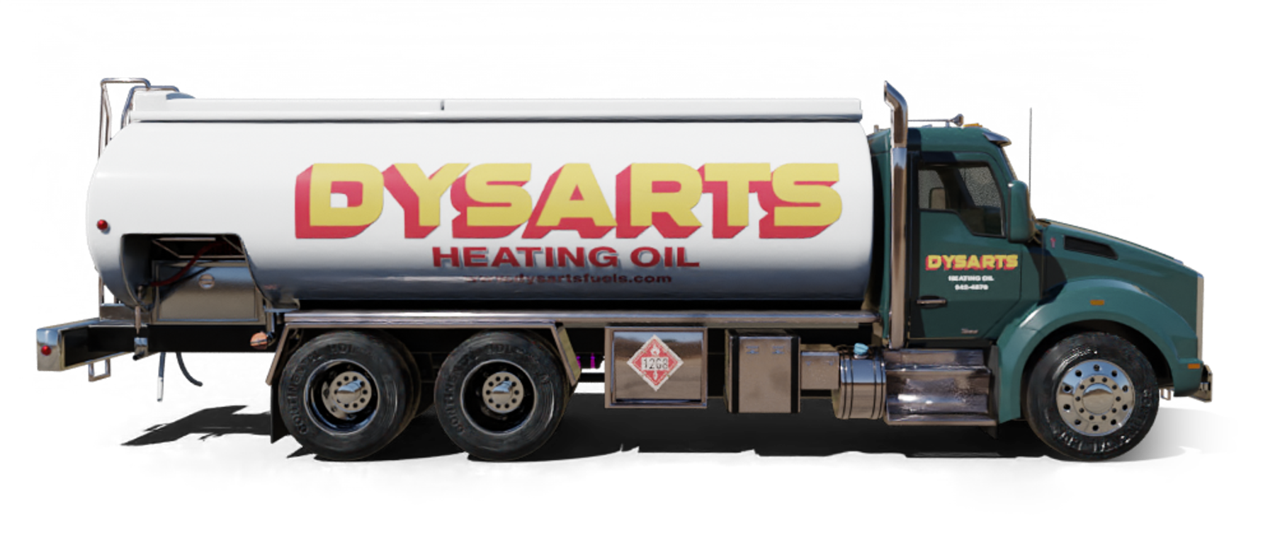 Eagle Heating Service Heating Oil Truck  Eagle Heating Service residential home heating oil truck in Memorial Circle in Bethpage, Long Island, New York delivering fuel oil.