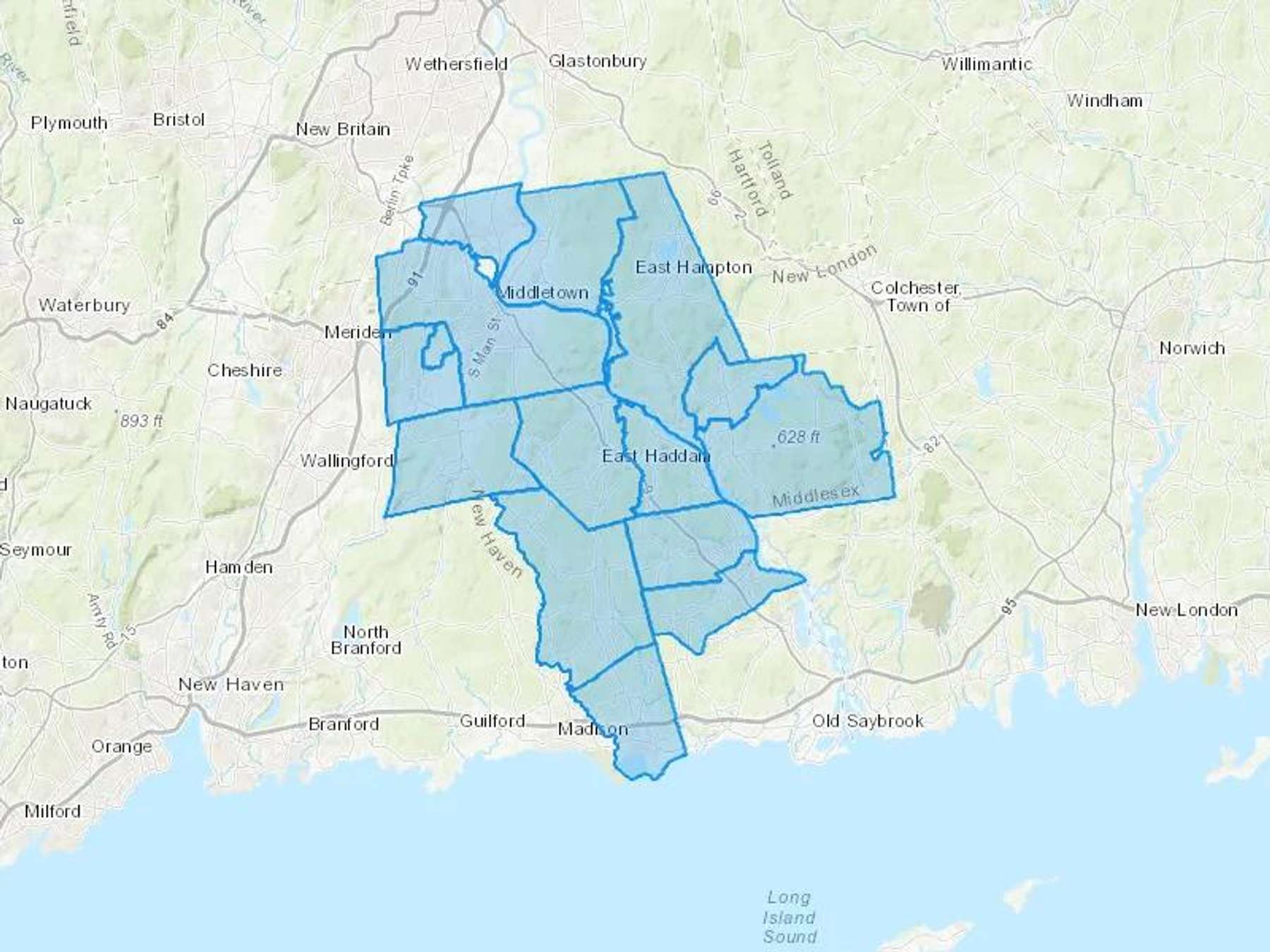 Barillaro Services LLC Cash Heating Oil Delivery Map Map With The Barillaro Services LLC Heating Oil Delivery Area Shaded In Blue