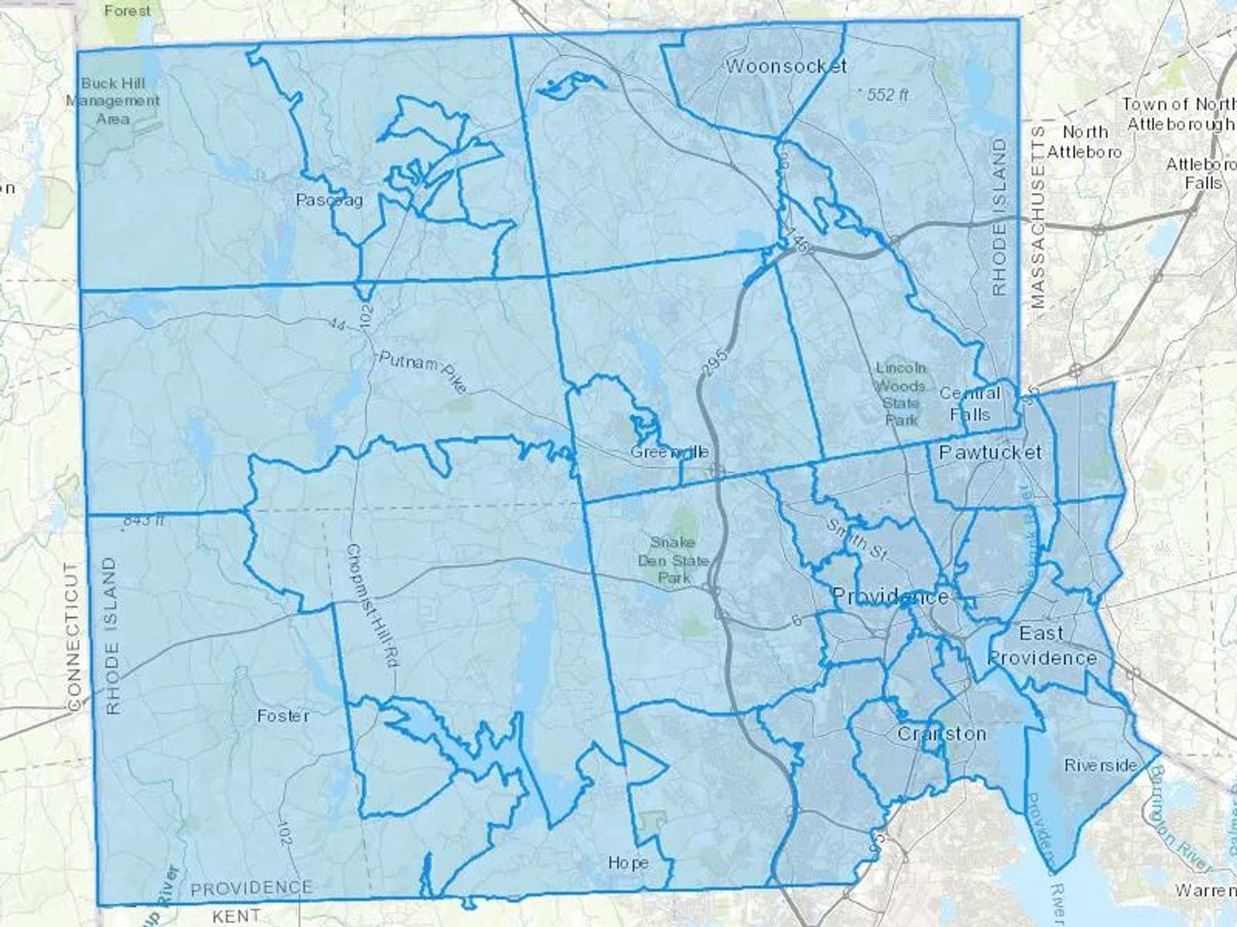 Rambone & Sprague Oil Cash Heating Oil Delivery Map Map With The Rambone & Sprague Oil Heating Oil Delivery Area Shaded In Blue