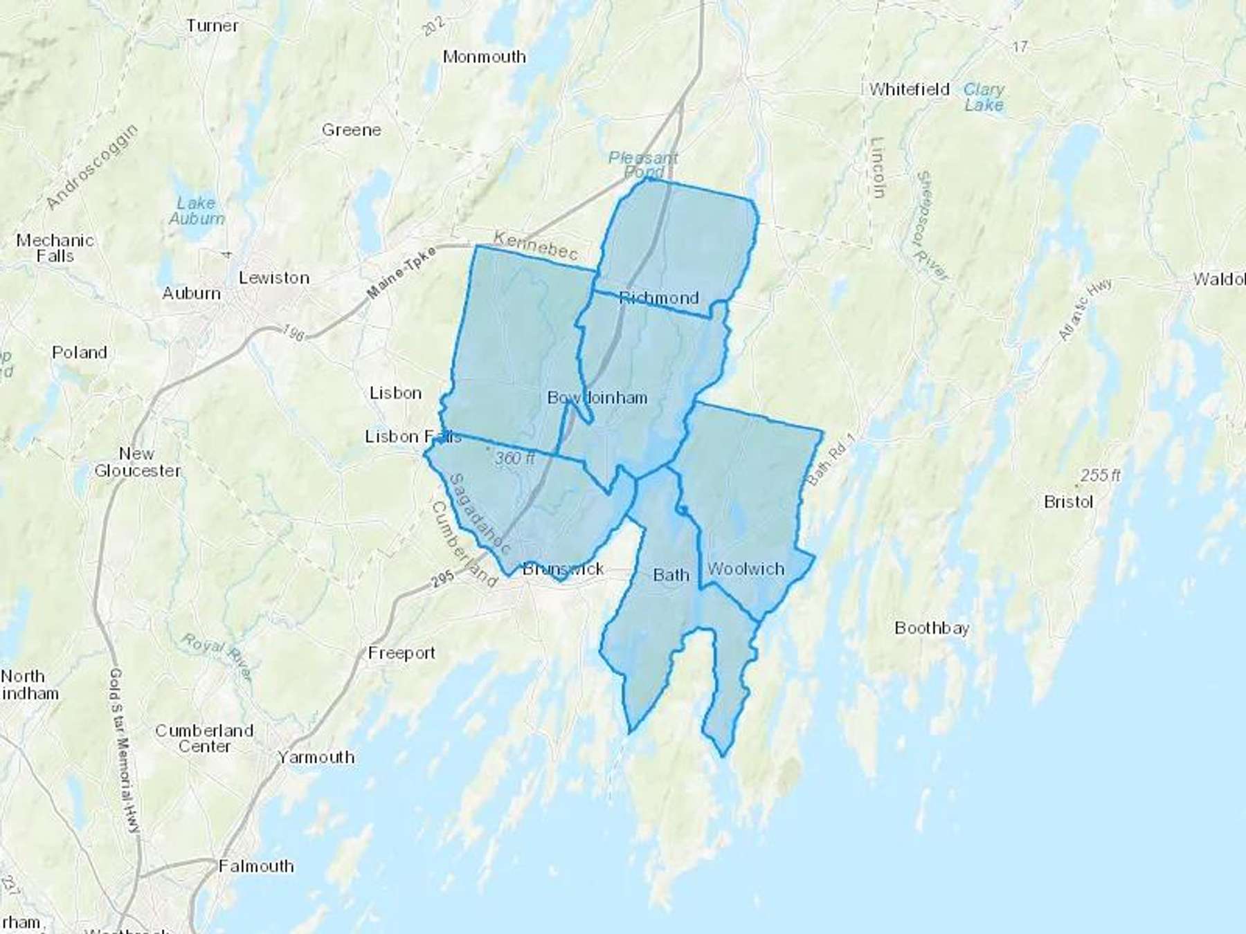 Main Street Fuels Cash Heating Oil Delivery Map Map With The Main Street Fuels Heating Oil Delivery Area Shaded In Blue