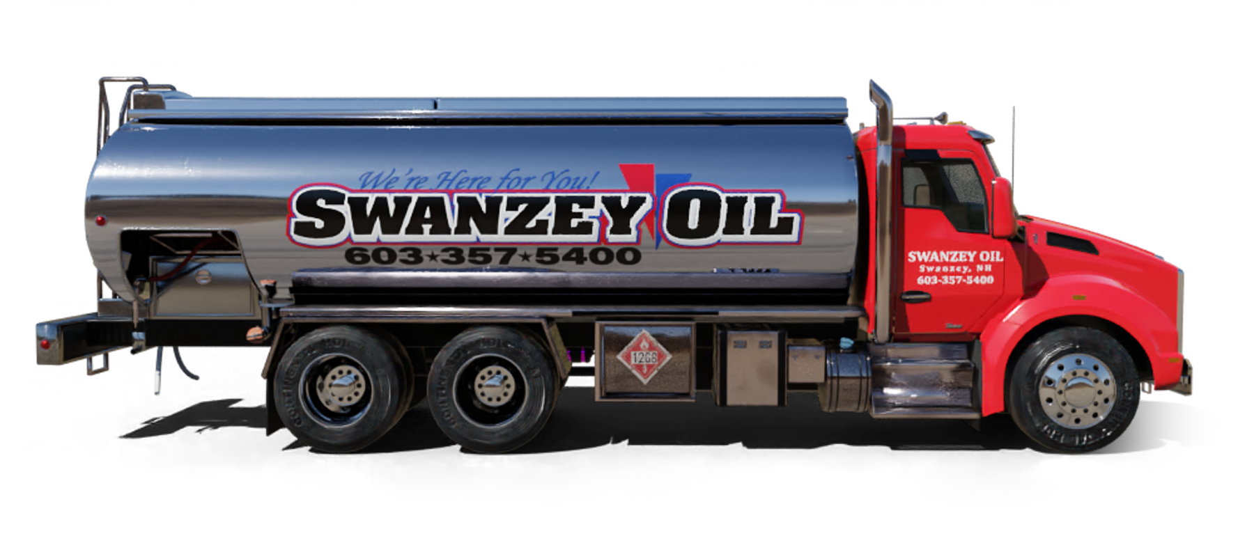 Peconic Energy Heating Oil Truck Peconic Energy residential home heating oil truck on an empty road with trees and a construction site in Holbrook, Long Island, New York delivering fuel oil.