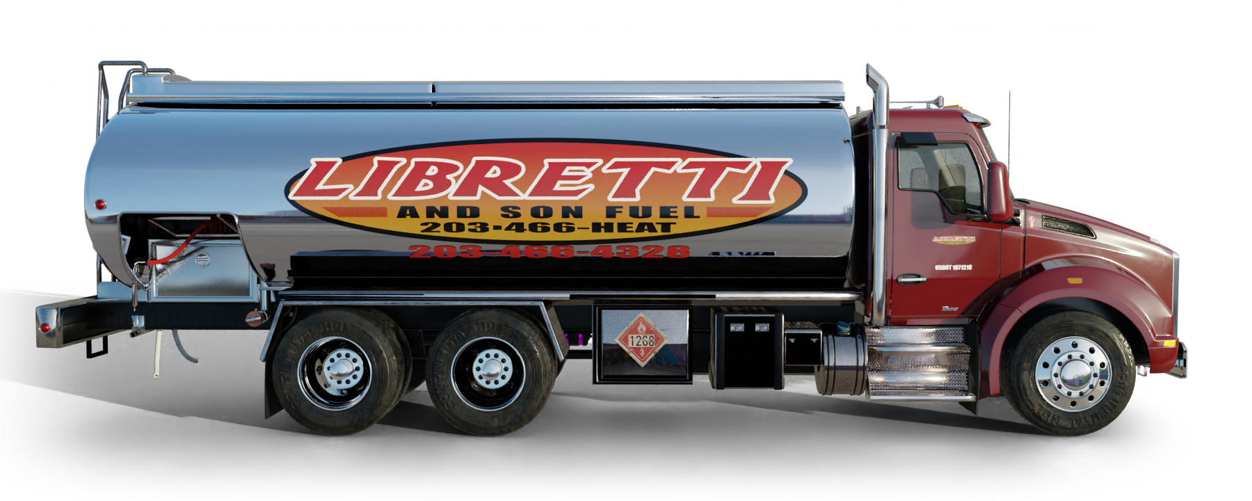 B & H Oil's Heating Oil Truck B & H Oil's Heating Oil Truck parked in front of barbar shop