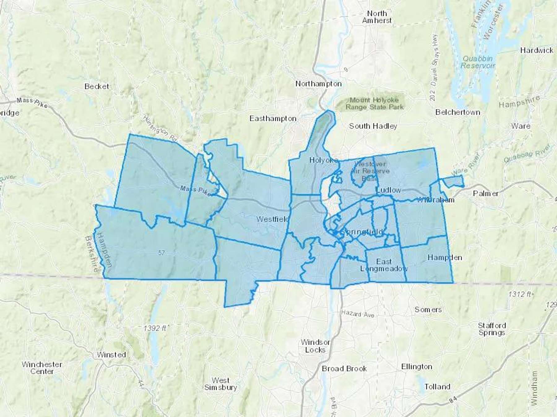 Springfield Discount Fuel Cash Heating Oil Delivery Map Map With The Springfield Discount Fuel Heating Oil Delivery Area Shaded In Blue