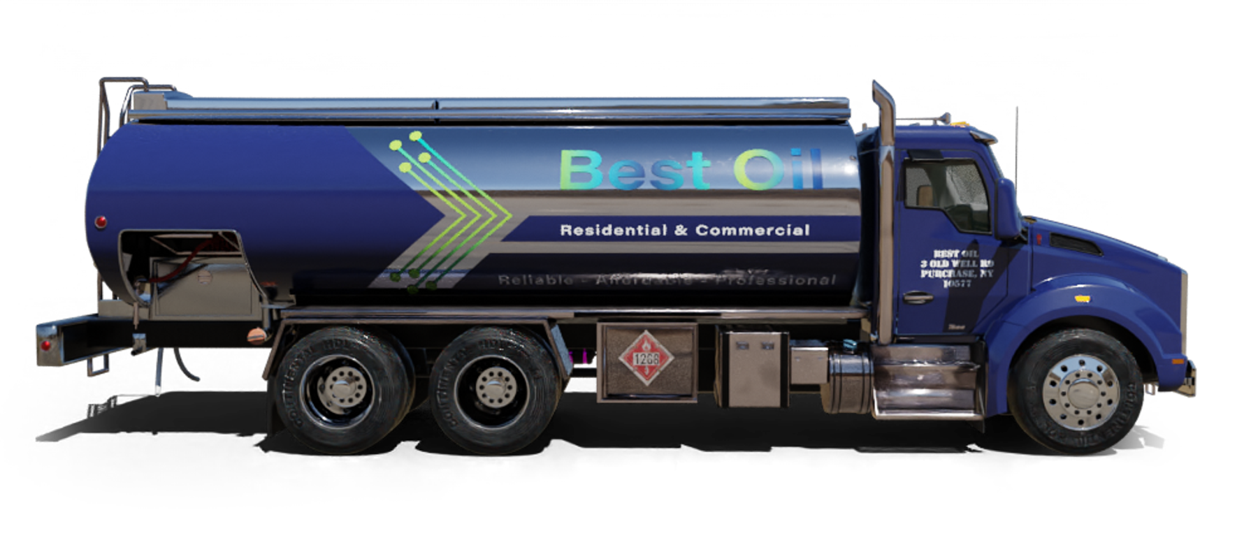 Cano Fuel Heating Oil Truck Cano Fuel residential home heating oil truck with a white colonial home in Brentwood, Long Island, New York delivering fuel oil.