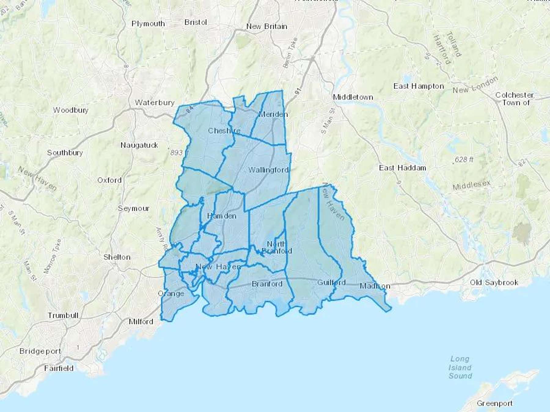 Durso & Son Home Heating Oil LLC Cash Heating Oil Delivery Map Map With The Durso & Son Home Heating Oil LLC Heating Oil Delivery Area Shaded In Blue