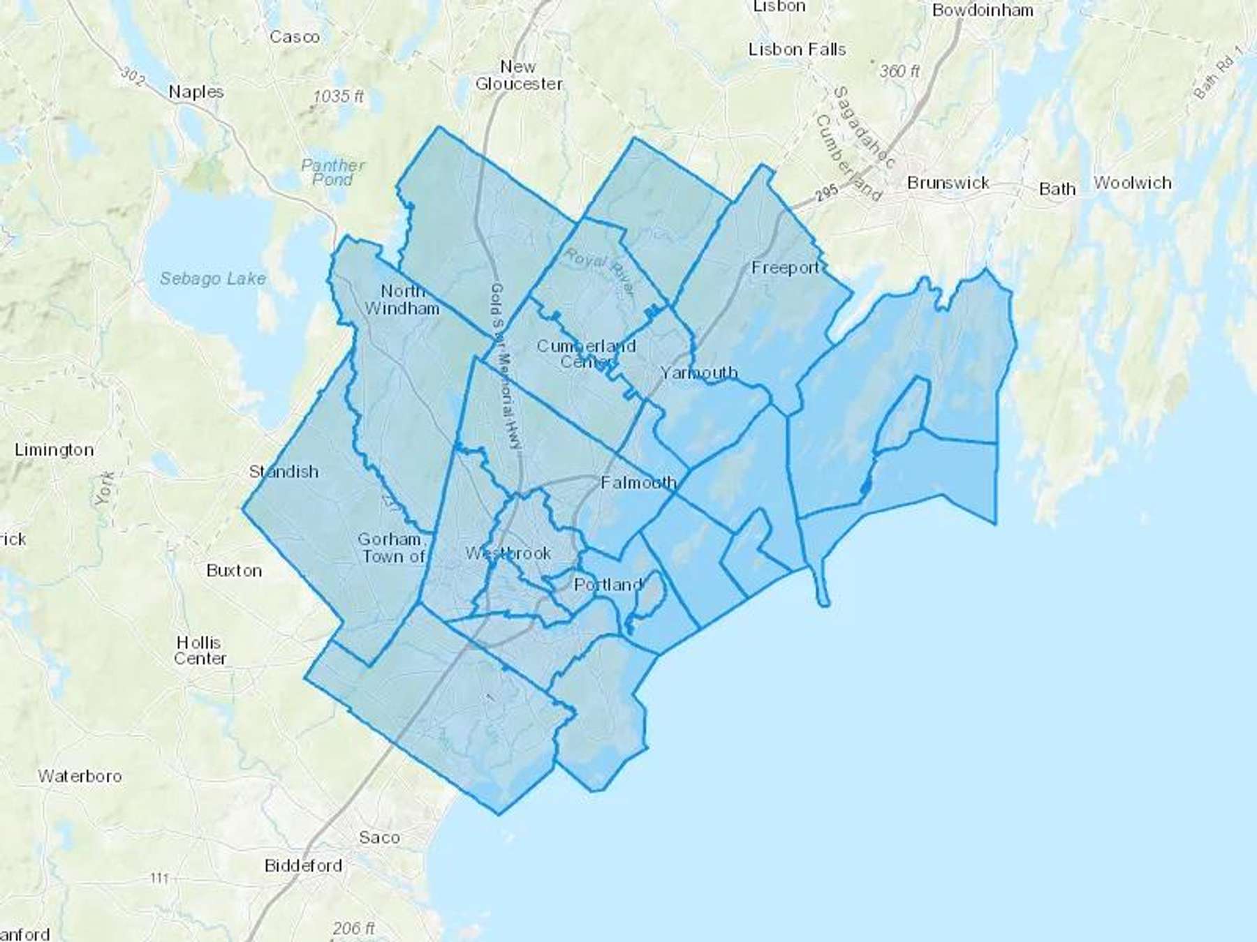 Peaks Island Fuel Company Cash Heating Oil Delivery Map Map With The Peaks Island Fuel Company Heating Oil Delivery Area Shaded In Blue