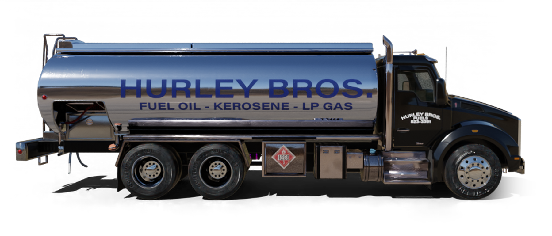 Industrial Fuel Heating Oil Truck Industrial Fuel residential home heating oil truck in a shopping mall parking lot in Coram, Long Island, New York delivering fuel oil.