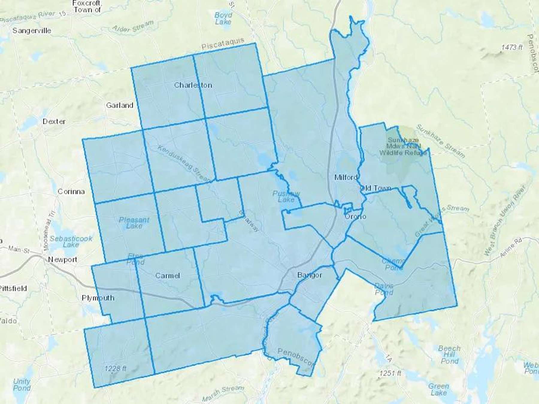 DA Pearson Heating Oils Cash Heating Oil Delivery Map Map With The DA Pearson Heating Oils Heating Oil Delivery Area Shaded In Blue