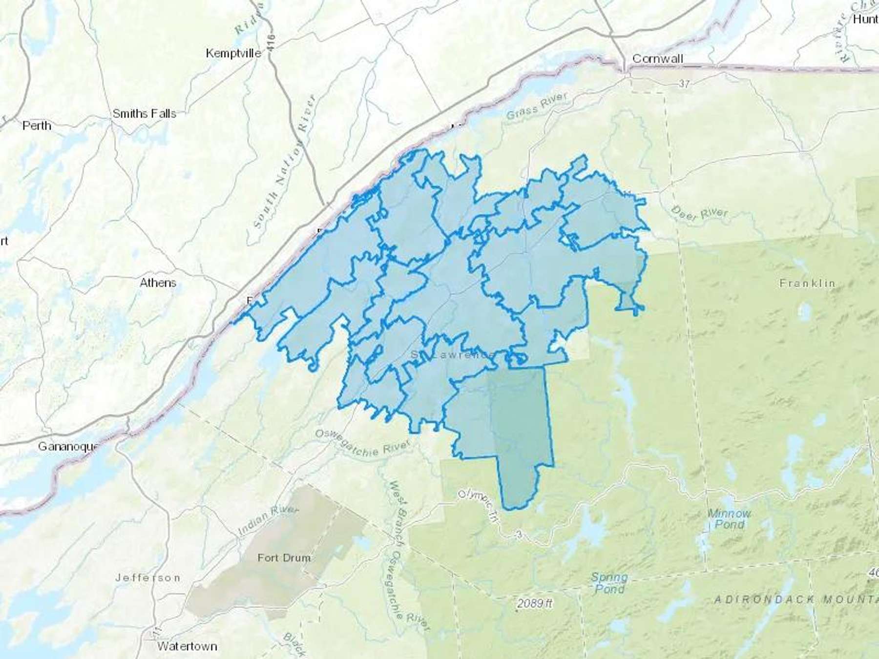 Kuno Oil Company Inc Cash Heating Oil Delivery Map Map With The Kuno Oil Company Inc Heating Oil Delivery Area Shaded In Blue