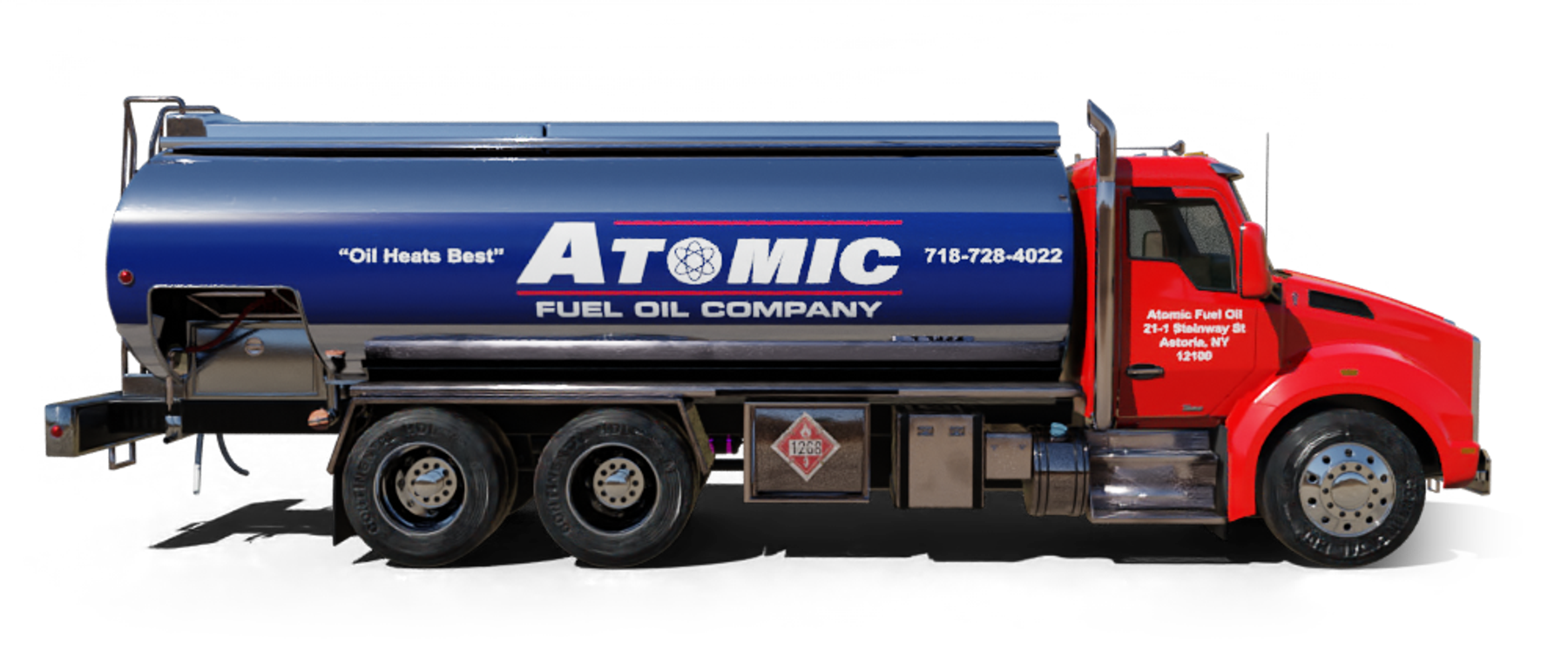 Ben Oil Heating Oil Truck Ben Oil residential home heating oil truck in a recreational area with bike racks and snow plows in Lindenhurst, Long Island, New York delivering fuel oil.