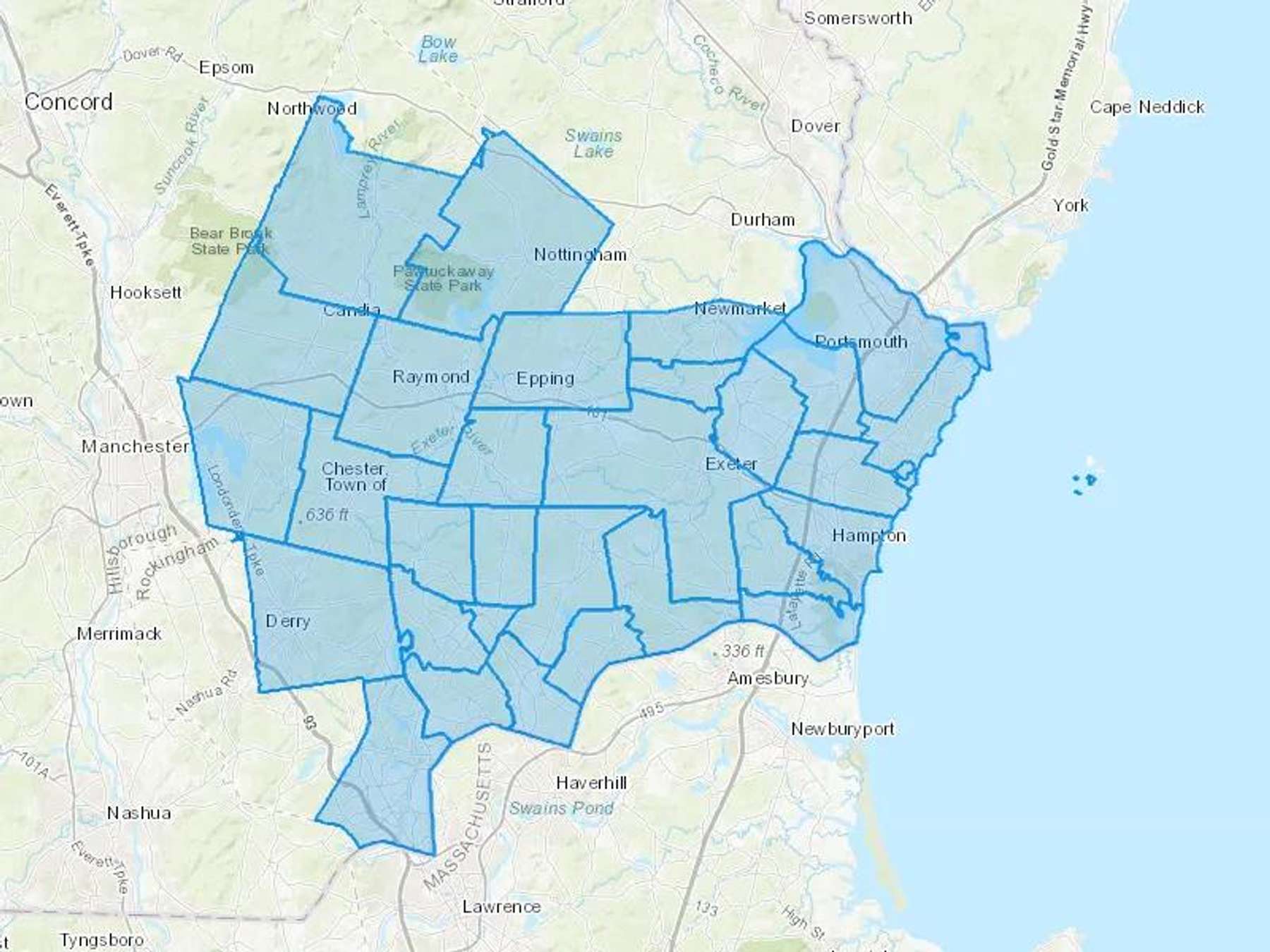 RooterMan Cash Heating Oil Delivery Map Map With The RooterMan Heating Oil Delivery Area Shaded In Blue