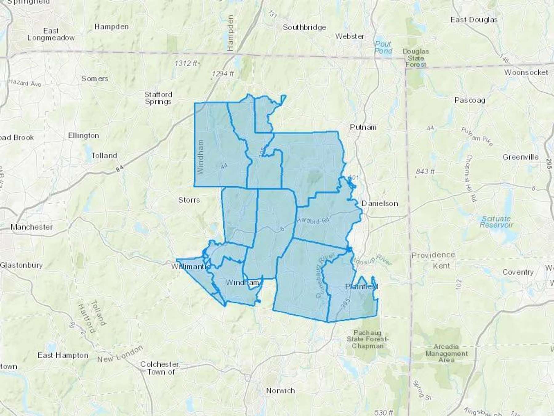 Ives Brothers Inc Cash Heating Oil Delivery Map Map With The Ives Brothers Inc Heating Oil Delivery Area Shaded In Blue