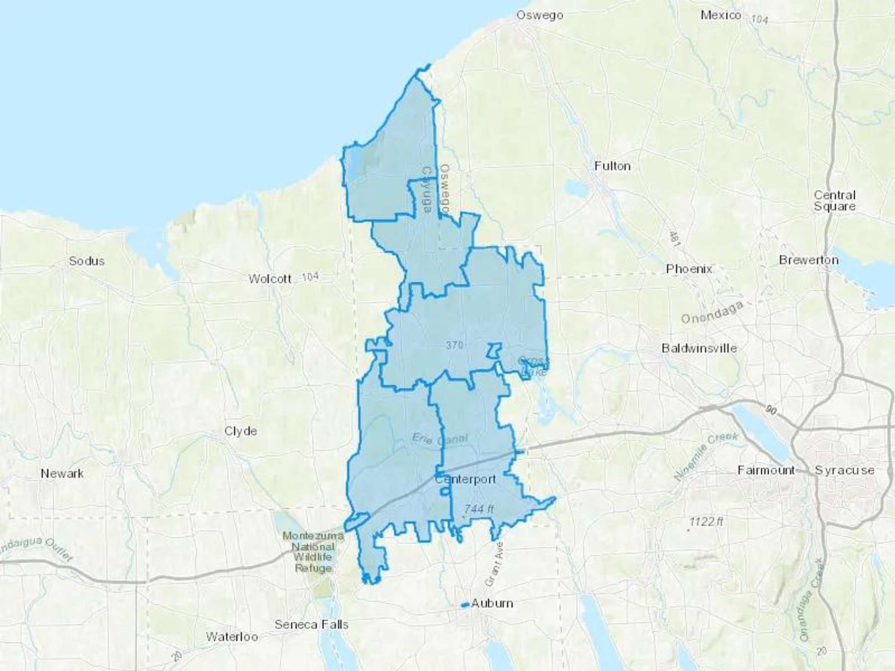Vannorstrand Oil Company LLC Cash Heating Oil Delivery Map Map With The Vannorstrand Oil Company LLC Heating Oil Delivery Area Shaded In Blue