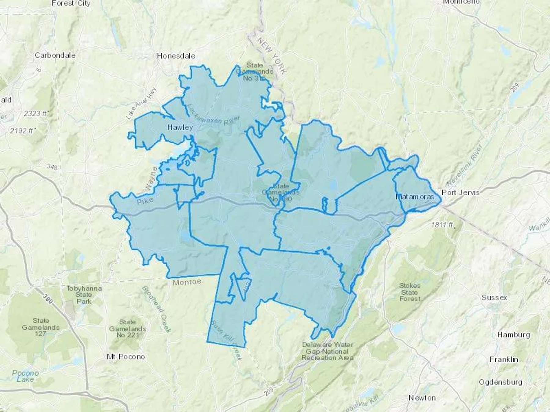 Advantage Oil Co Inc Cash Heating Oil Delivery Map Map With The Advantage Oil Co Inc Heating Oil Delivery Area Shaded In Blue
