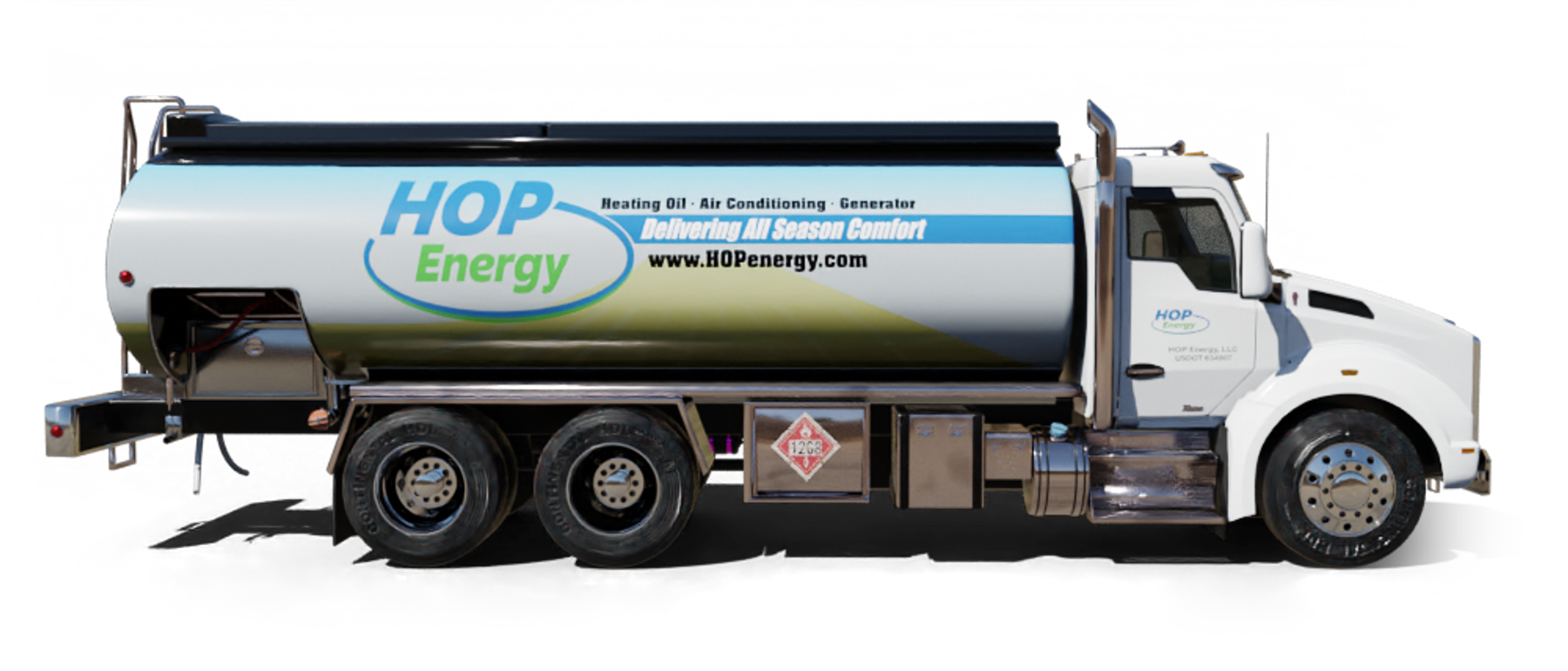 B & H Oil's Heating Oil Truck B & H Oil's Heating Oil Truck parked in front of barbar shop