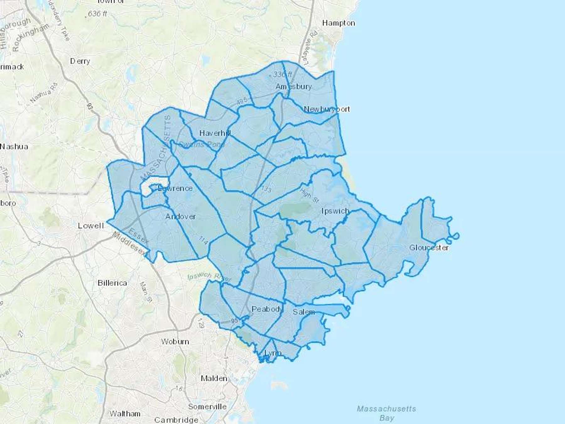 Eaton Oil Co Cash Heating Oil Delivery Map Map With The Eaton Oil Co Heating Oil Delivery Area Shaded In Blue
