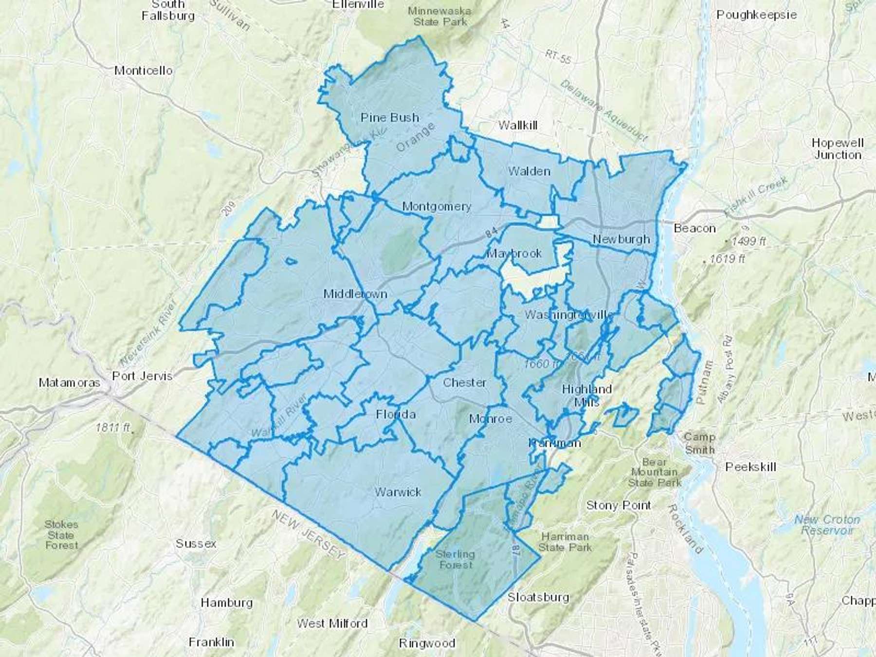 Miller Energy LLC Cash Heating Oil Delivery Map Map With The Miller Energy LLC Heating Oil Delivery Area Shaded In Blue