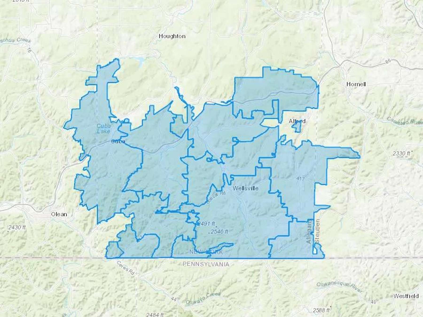 Shorts Oil Company Inc Cash Heating Oil Delivery Map Map With The Shorts Oil Company Inc Heating Oil Delivery Area Shaded In Blue