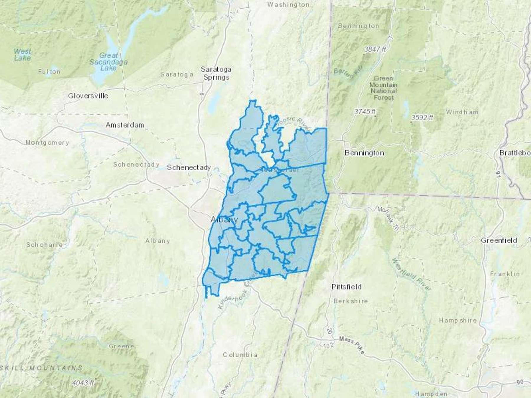 Hillside Fuels LLC Cash Heating Oil Delivery Map Map With The Hillside Fuels LLC Heating Oil Delivery Area Shaded In Blue