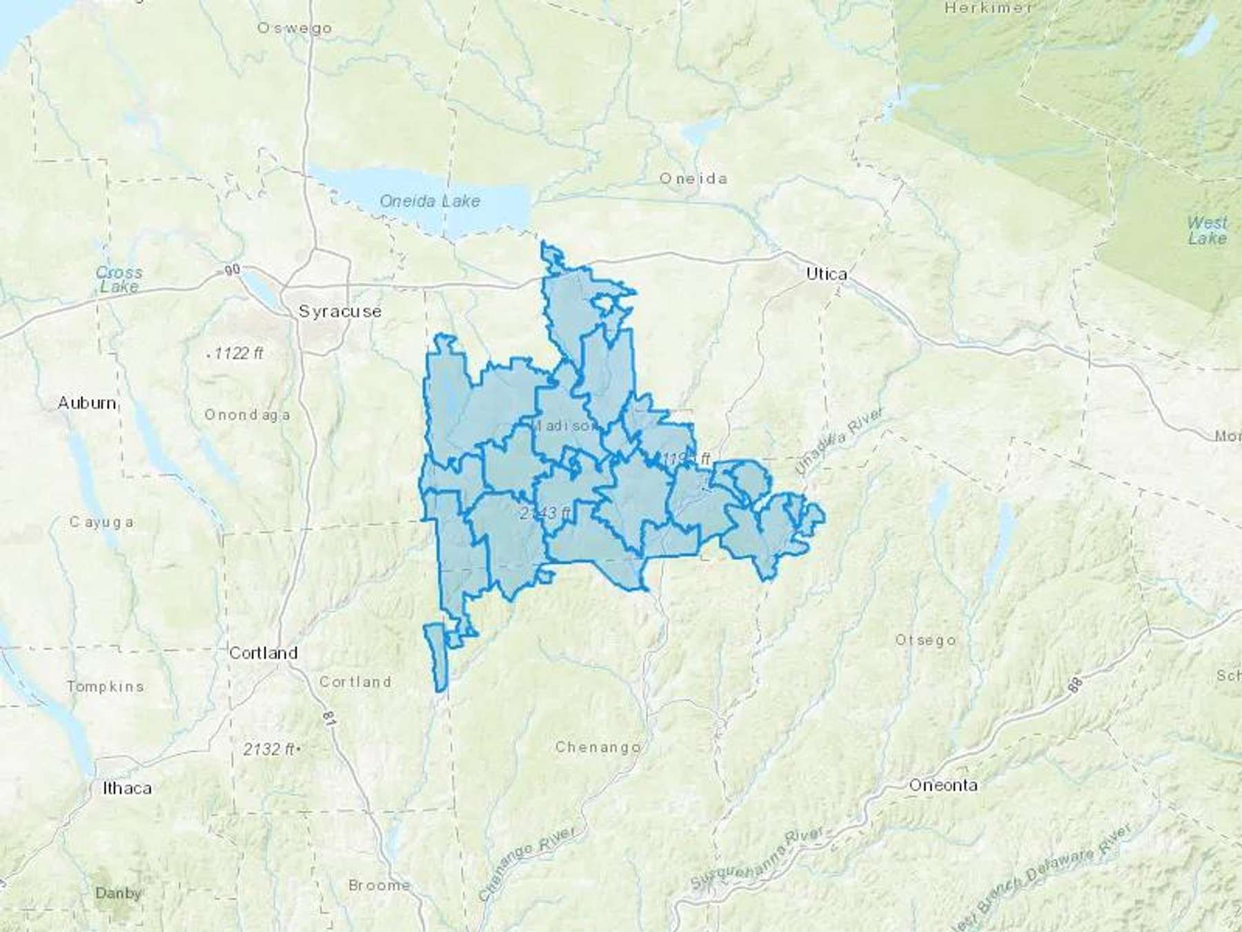 Paul Oil Company Inc Cash Heating Oil Delivery Map Map With The Paul Oil Company Inc Heating Oil Delivery Area Shaded In Blue