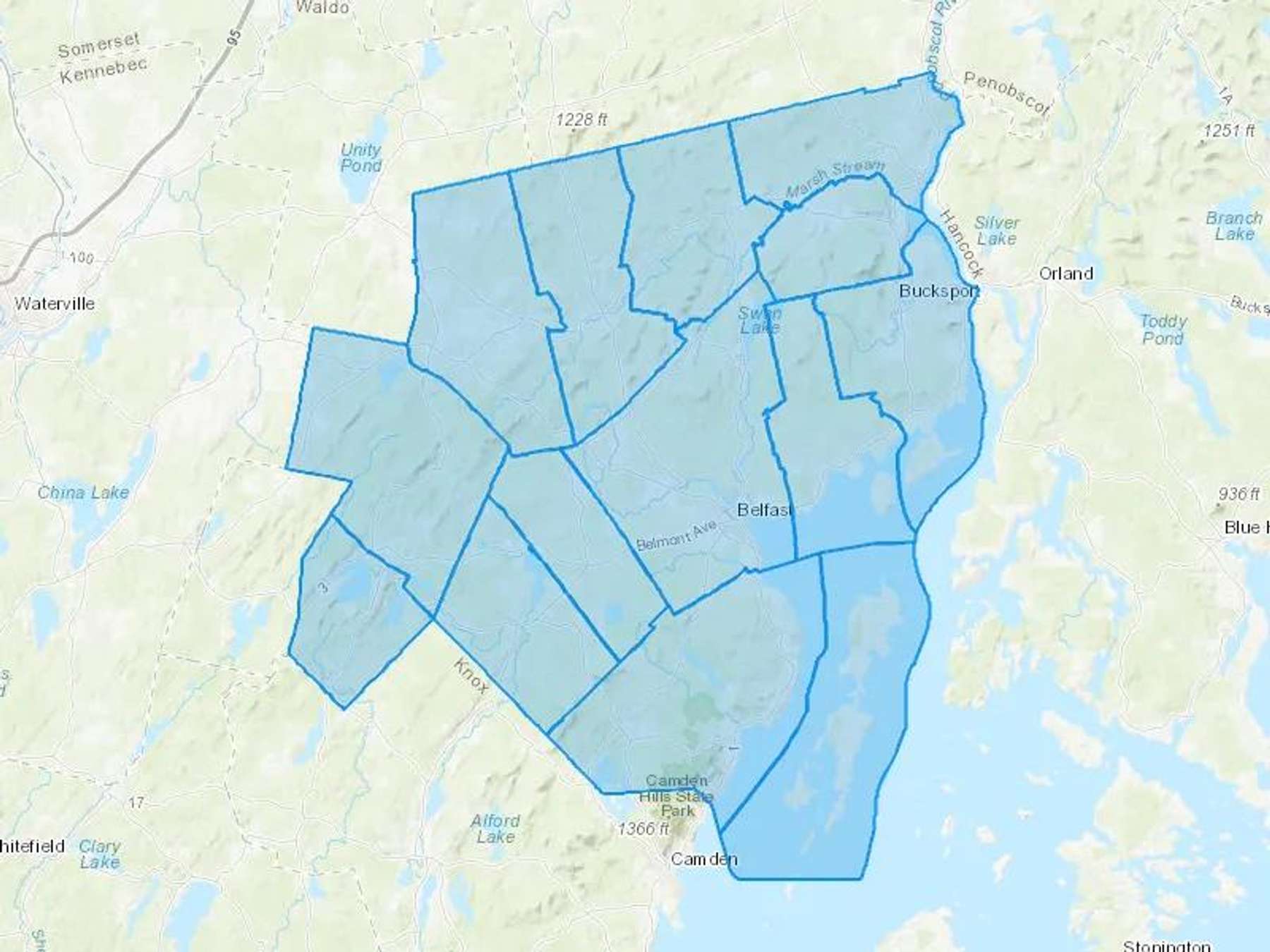 Tidewater Oil Cash Heating Oil Delivery Map Map With The Tidewater Oil Heating Oil Delivery Area Shaded In Blue